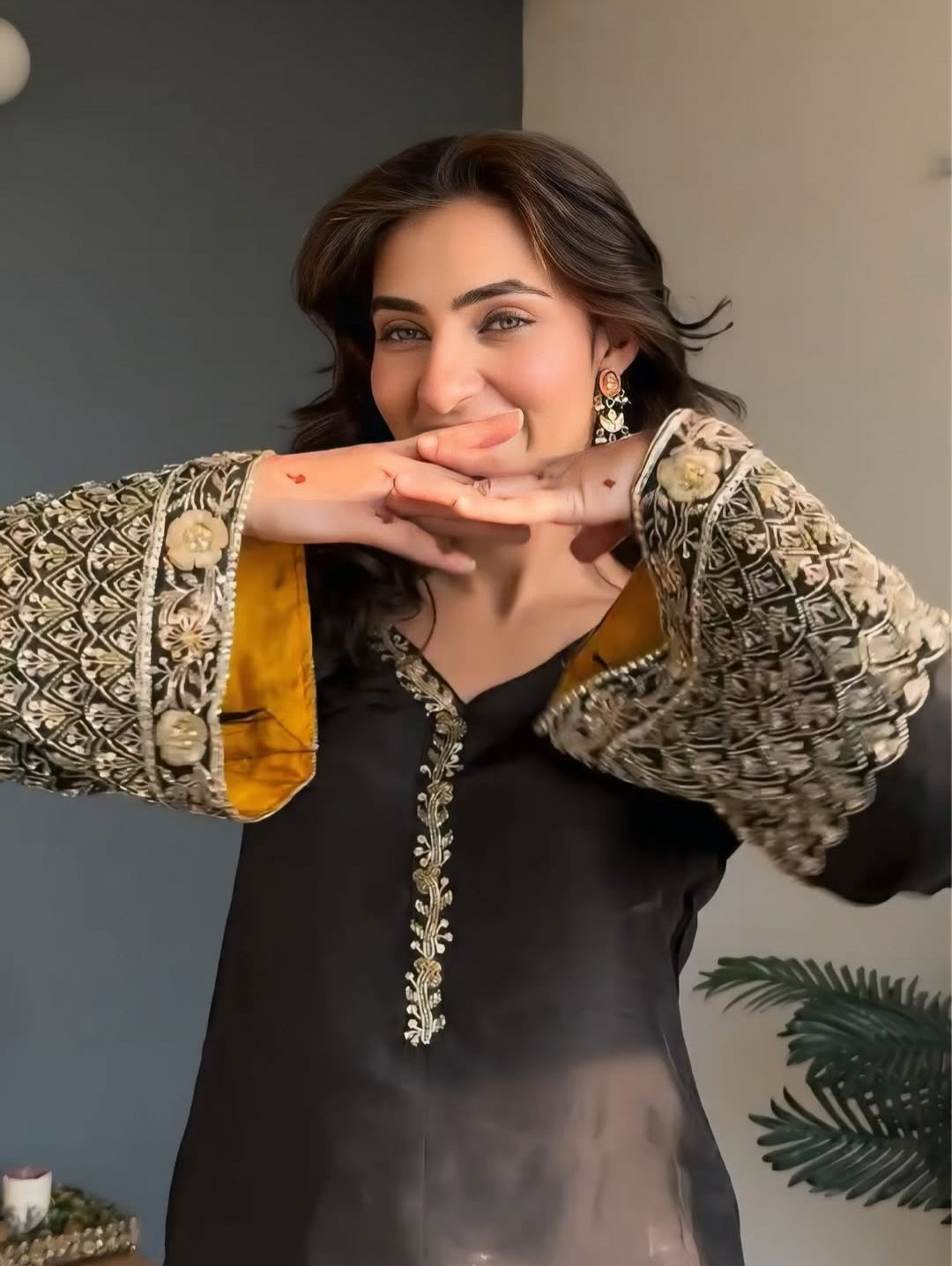 Black Embroidered Kurta Palazzo Dupatta Set | Designer 3 Piece Ethnic Suit