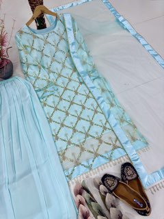 Blush Pink Hand Embellished Pakistani Salwar Suit with Net Dupatta