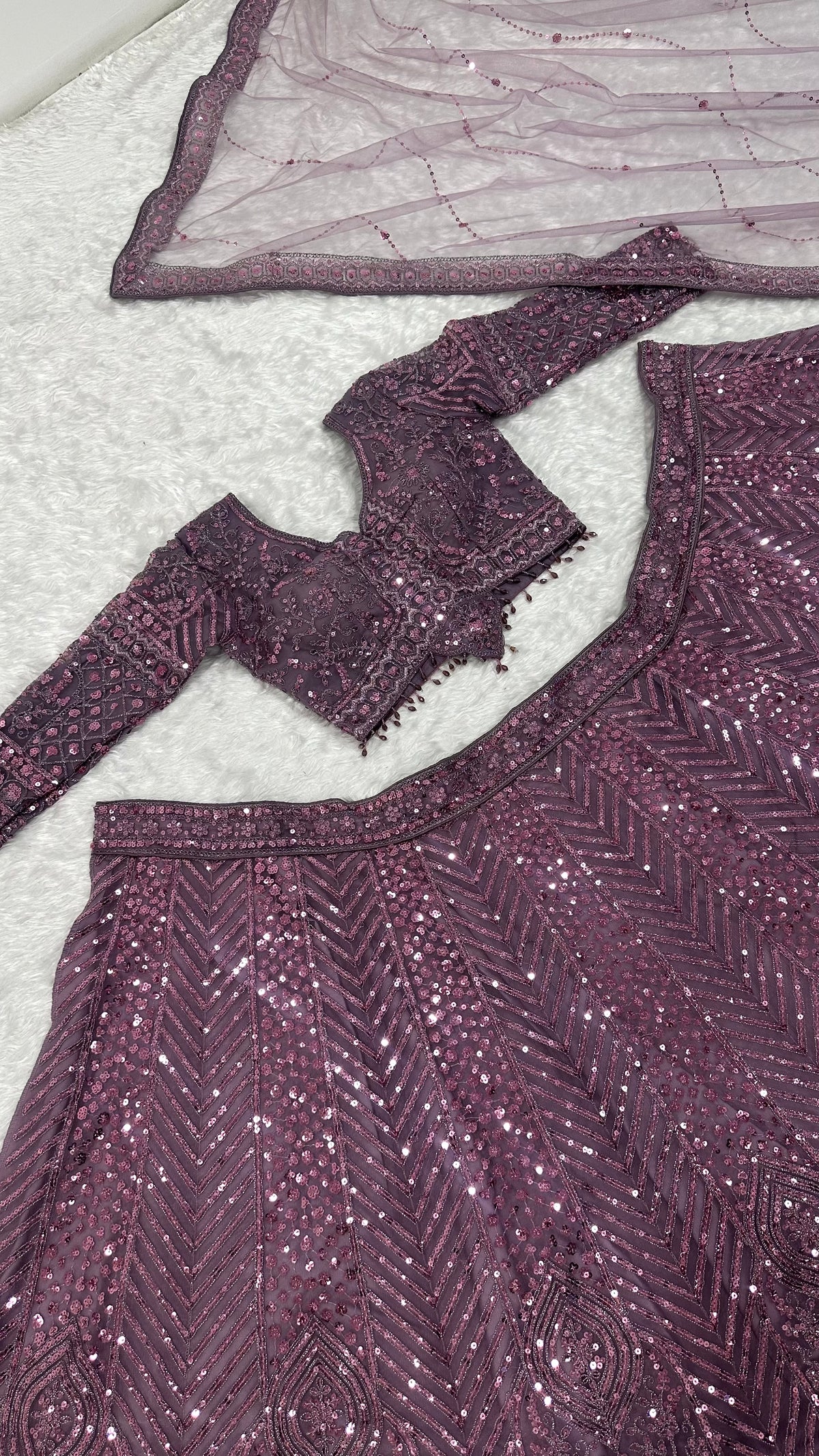 Lavender Purple Embroidered Designer Lehenga Choli with Dupatta
