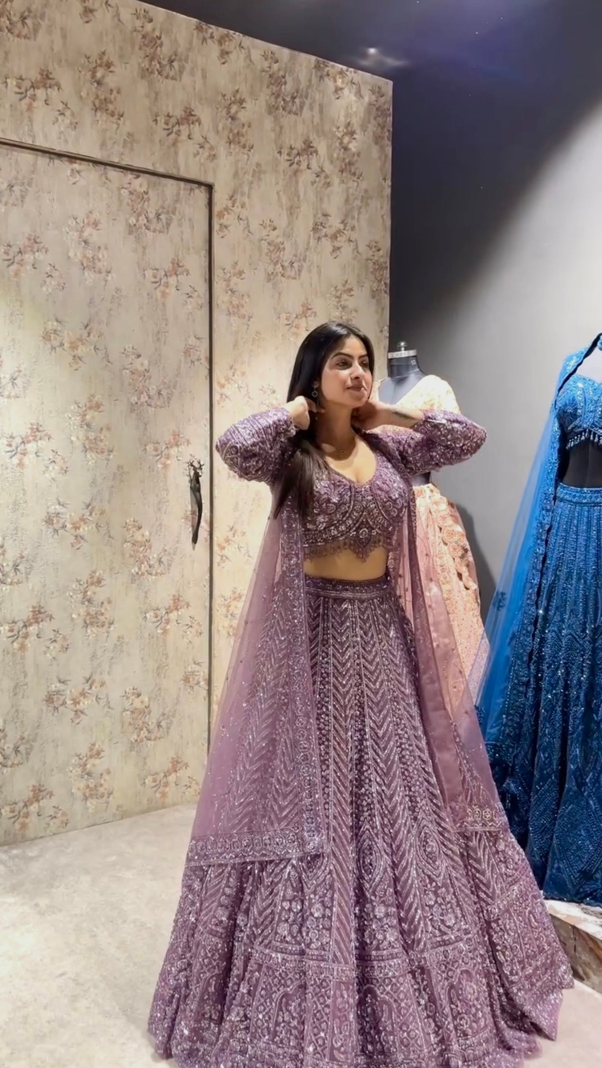 Lavender Purple Embroidered Designer Lehenga Choli with Dupatta