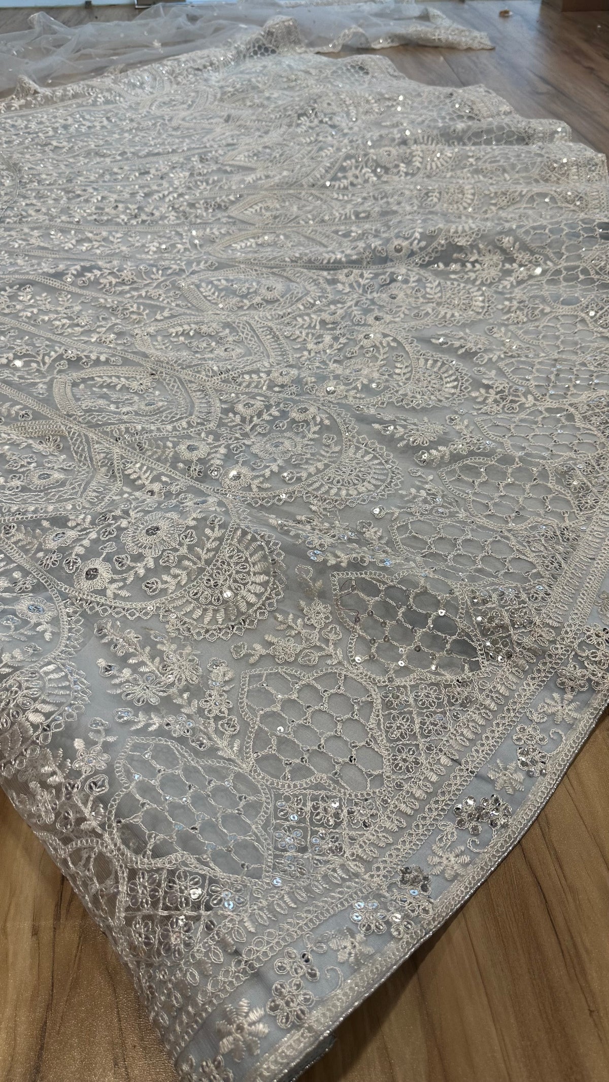 Pastel Blue Embroidered Net Lehenga Choli with Dupatta – Designer Party Wear Lehenga