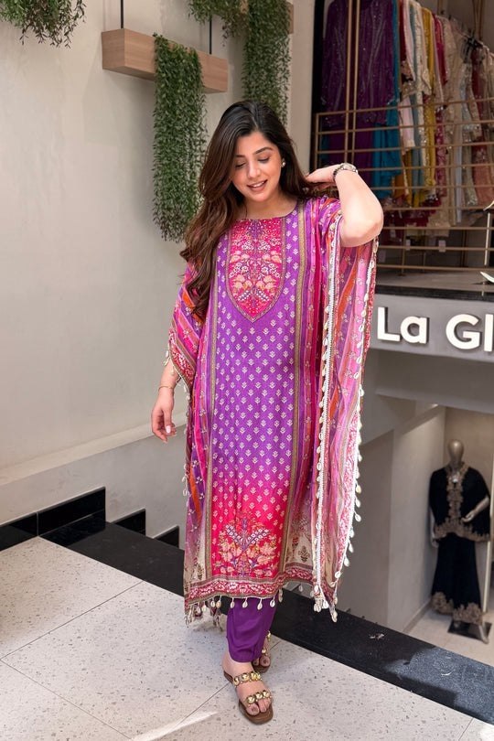 Designer Printed 3 Piece Pakistani Suit Set with Dupatta | Ethnic Salwar Suit