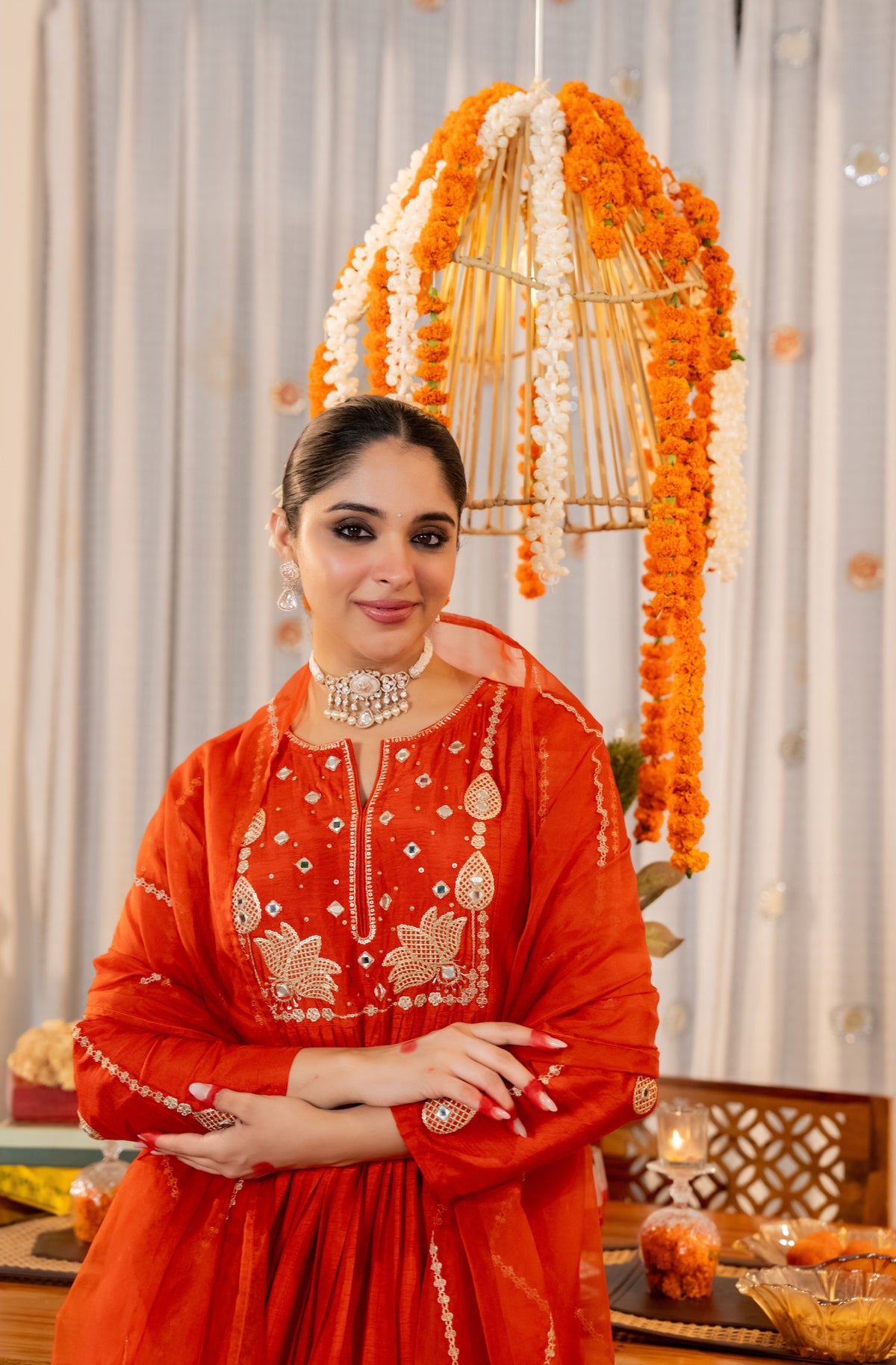 Red Embroidered Anarkali Suit Set with Dupatta | Festive & Wedding Wear