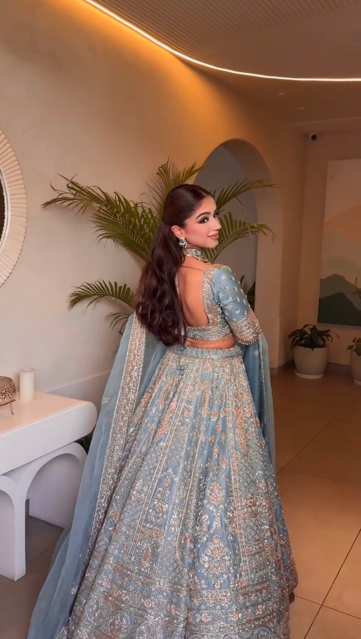 Pastel Blue Embroidered Designer Lehenga Choli with Dupatta – Heavy Silver Work