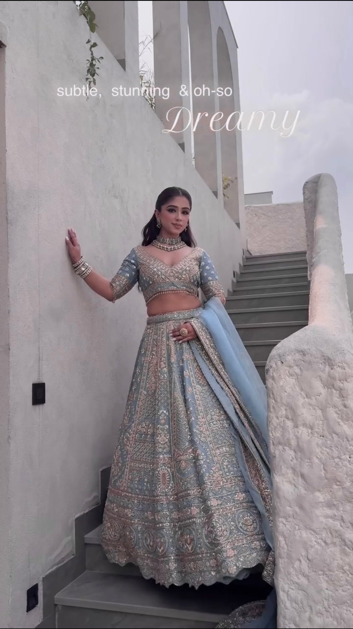 Pastel Blue Embroidered Designer Lehenga Choli with Dupatta – Heavy Silver Work