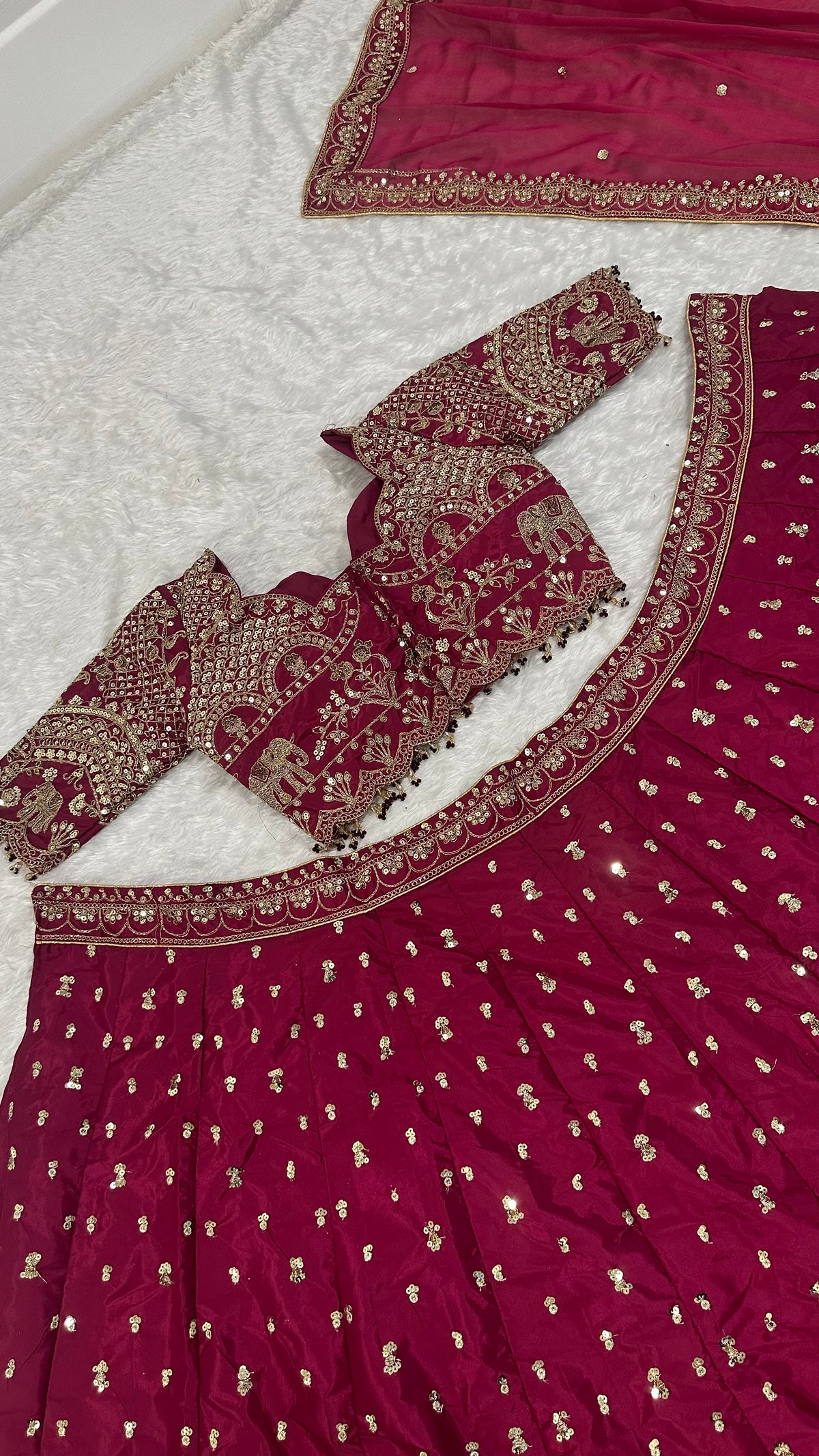 Wine Maroon Embroidered Designer Lehenga Choli with Dupatta – Traditional Wedding Wear