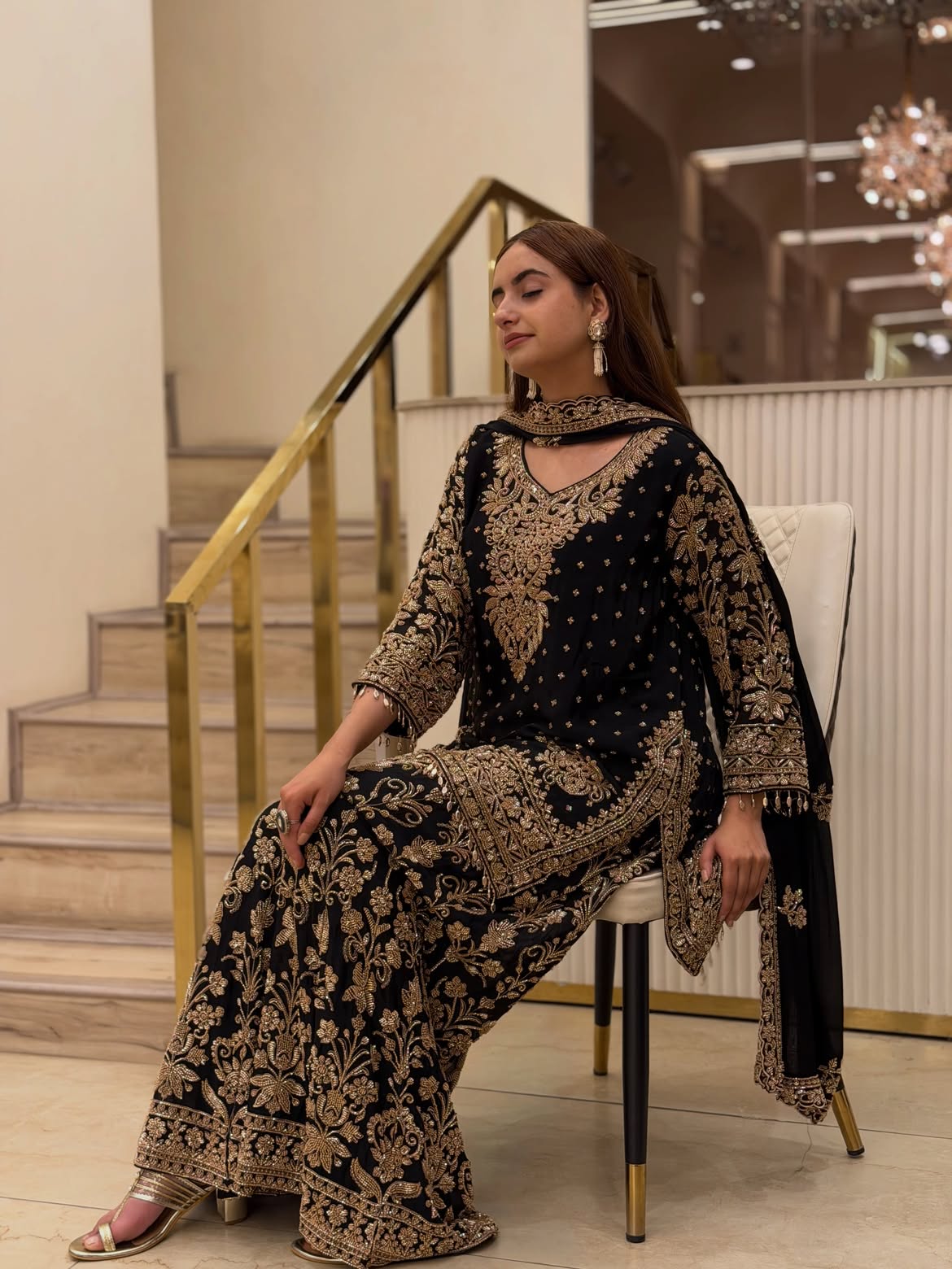Black Heavy Embroidered Designer Lehenga Choli Set with Dupatta