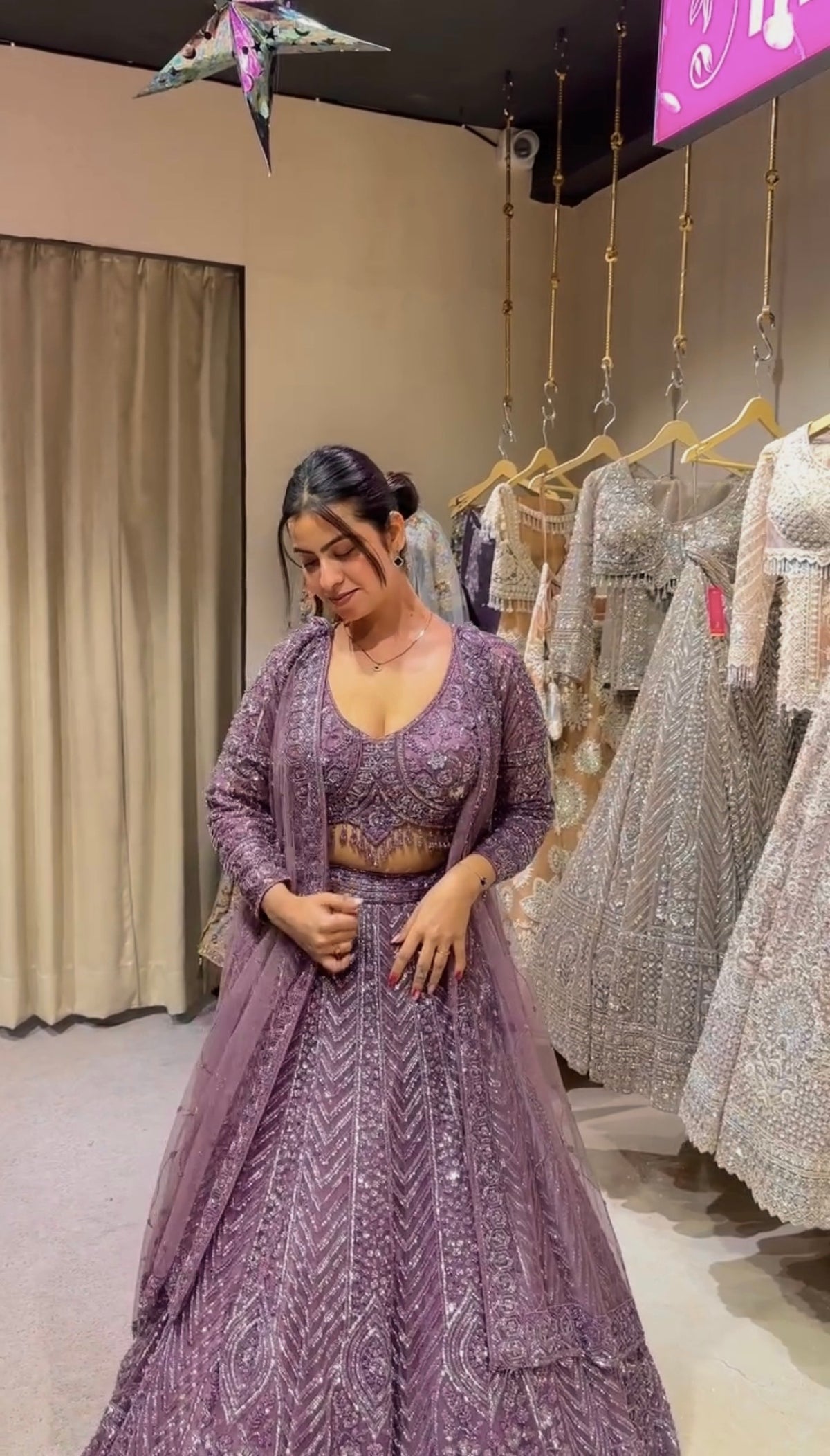 Lavender Purple Embroidered Designer Lehenga Choli with Dupatta