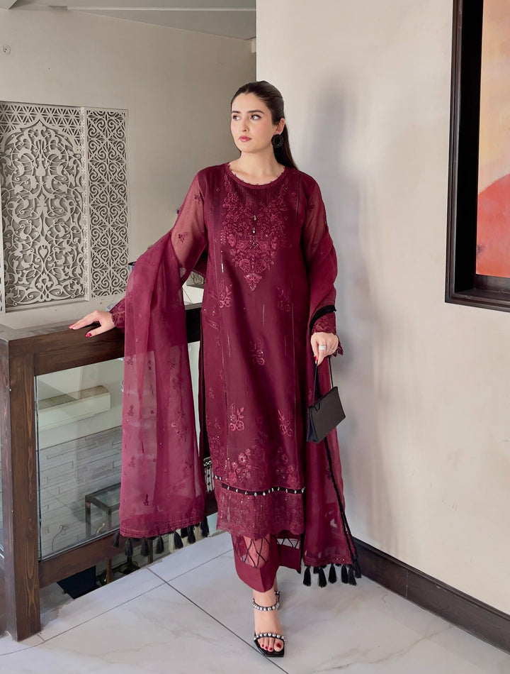 Women’s Premium Embroidered 3 Piece Suit Set with Dupatta | Elegant Ethnic Wear