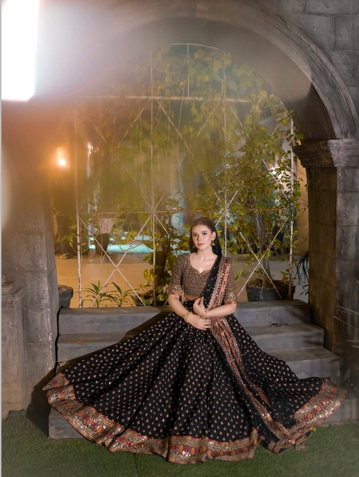 Black Embroidered Lehenga Choli with Designer Dupatta – Traditional Festive Wear
