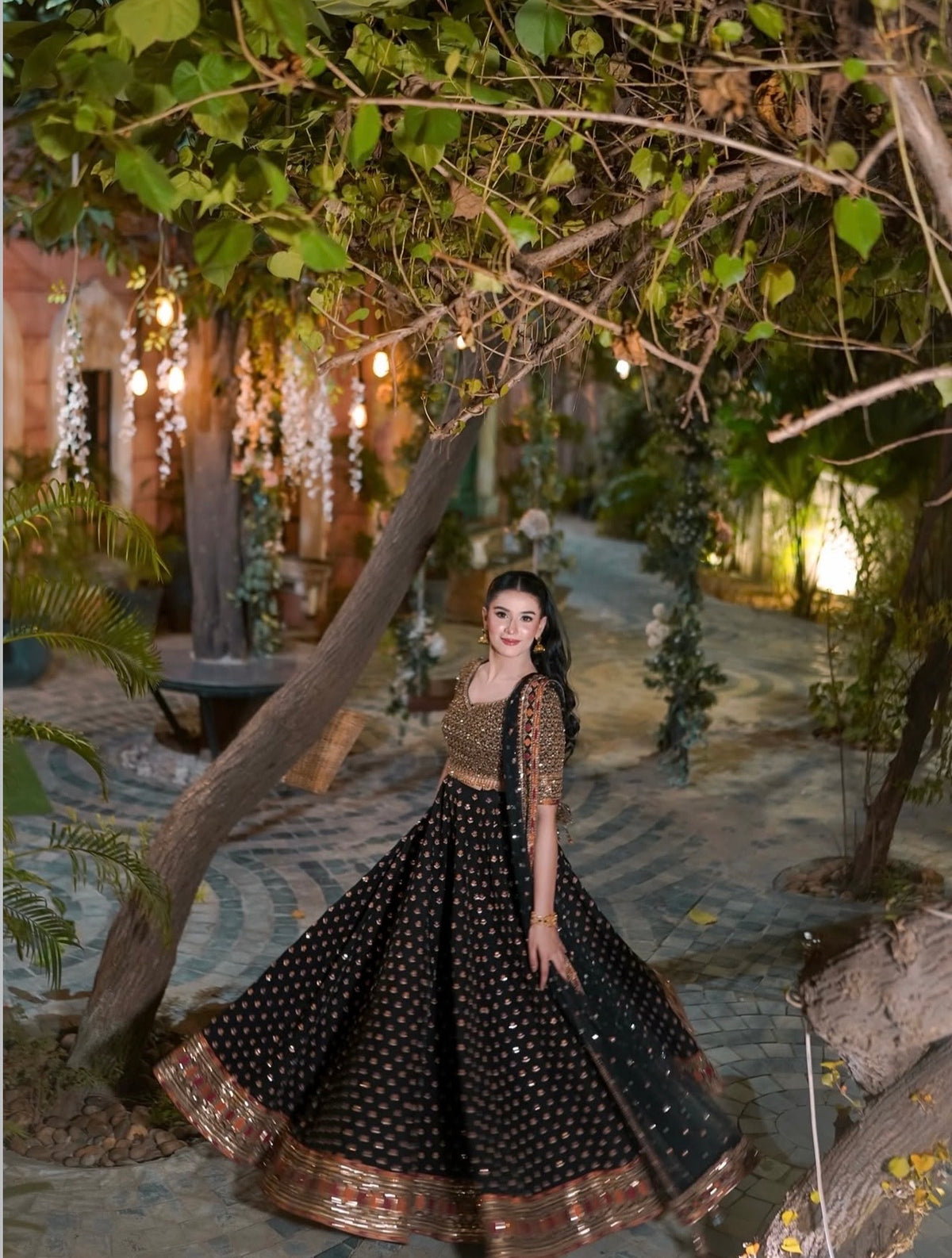 Black Embroidered Lehenga Choli with Designer Dupatta – Traditional Festive Wear