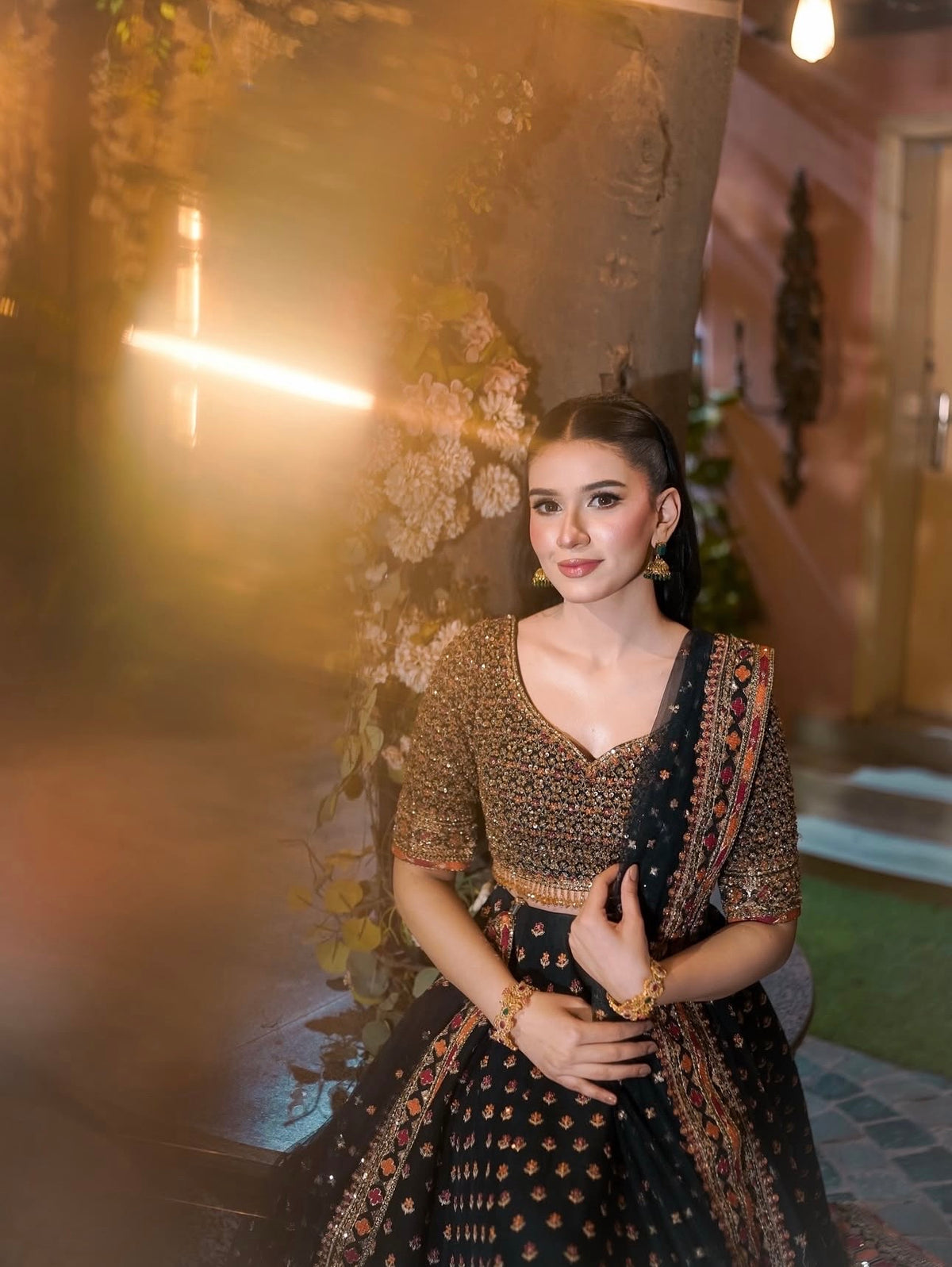 Black Embroidered Lehenga Choli with Designer Dupatta – Traditional Festive Wear