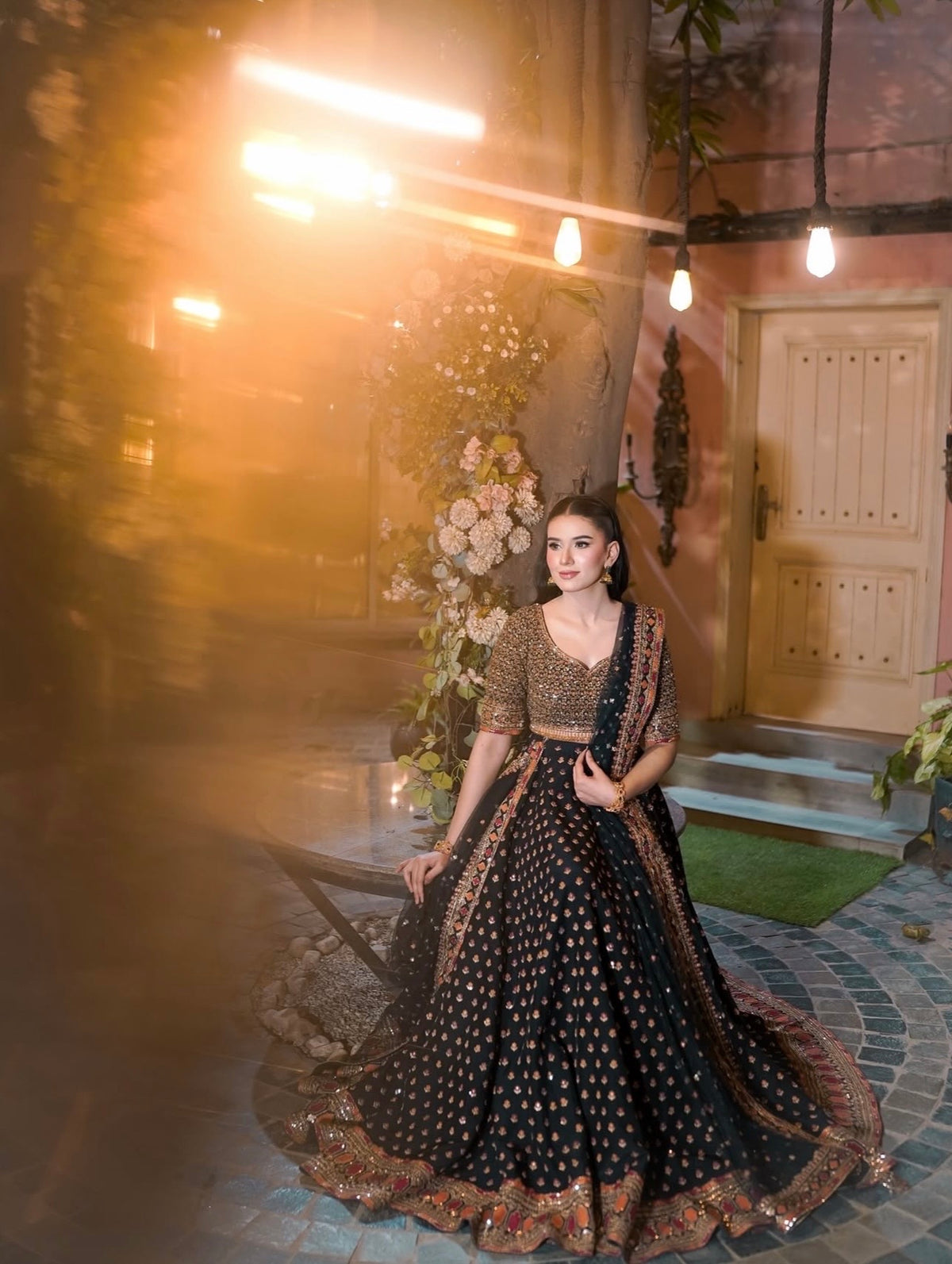 Black Embroidered Lehenga Choli with Designer Dupatta – Traditional Festive Wear