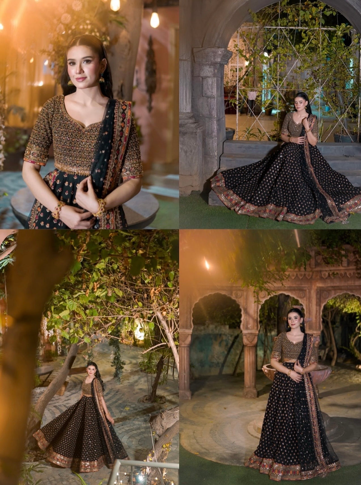 Black Embroidered Lehenga Choli with Designer Dupatta – Traditional Festive Wear