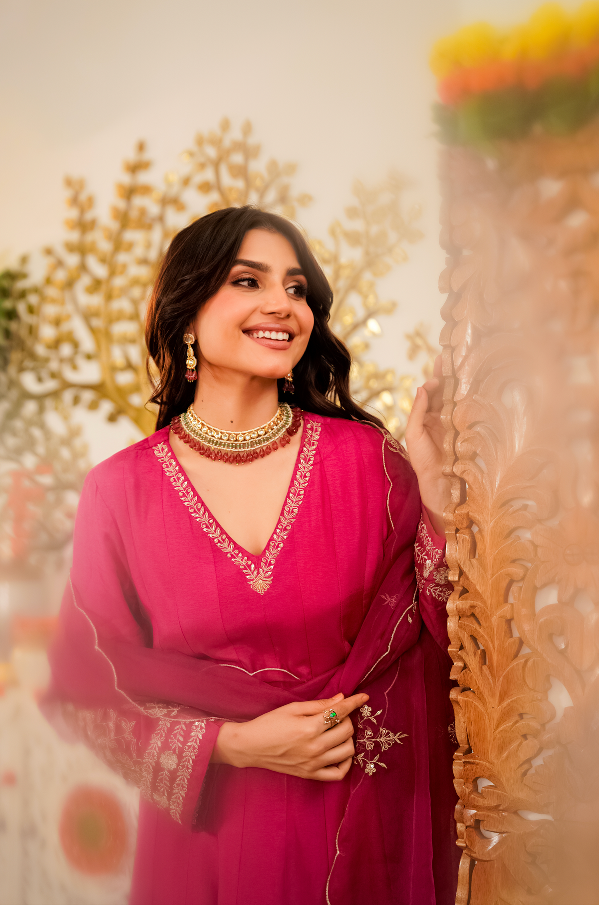 Women’s Designer Embroidered Anarkali Kurta Pant & Dupatta Set | Festive Ethnic Wear