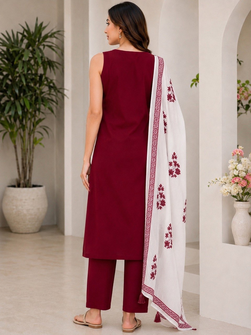 Designer Floral Embroidered Straight Kurta Pant Dupatta Set for Women | Elegant Ethnic 3 Piece Suit