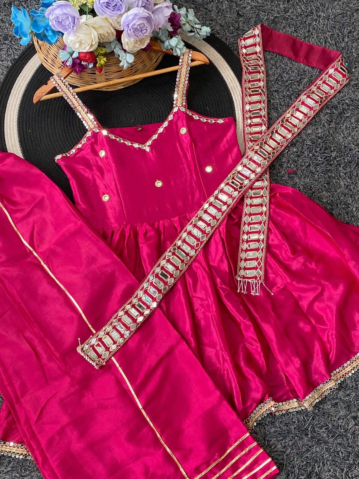 Premium Designer Peplum Sharara Suit Set | 3 Piece Festive Wear